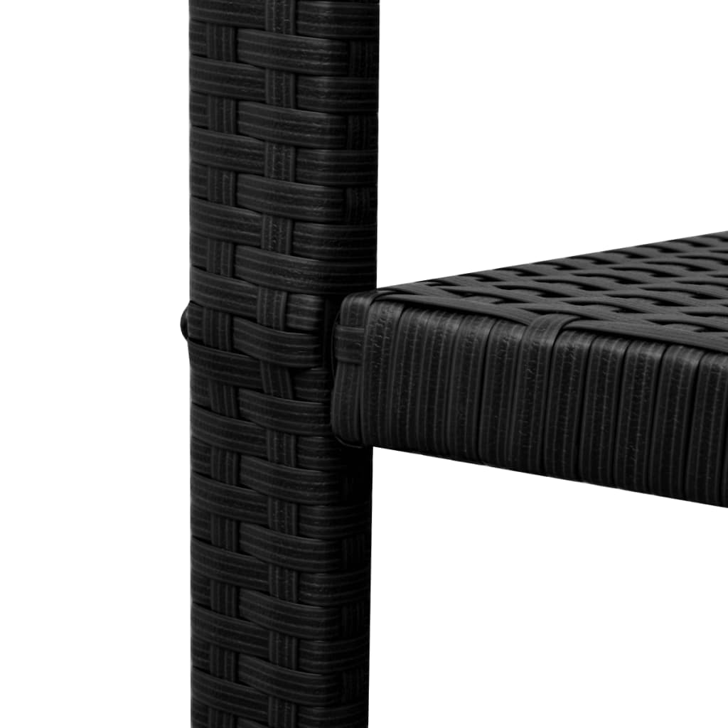 3 pcs conjunto bistrô vime PE preto