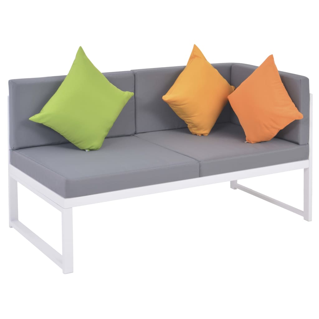 4 pcs conjunto lounge p/ jardim com almofadas alumínio e WPC