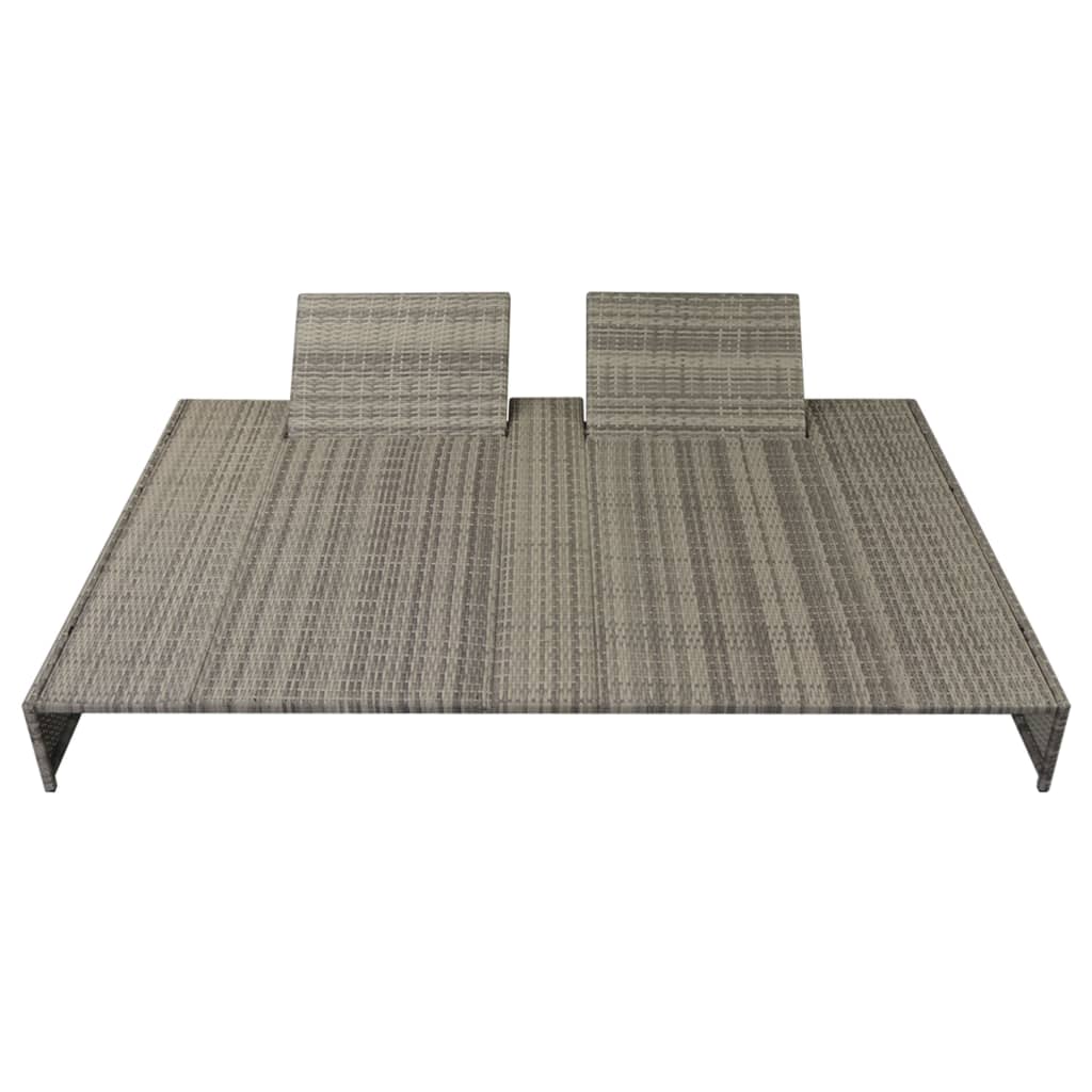 5 pcs conjunto lounge de jardim c/ almofadões vime PE cinzento