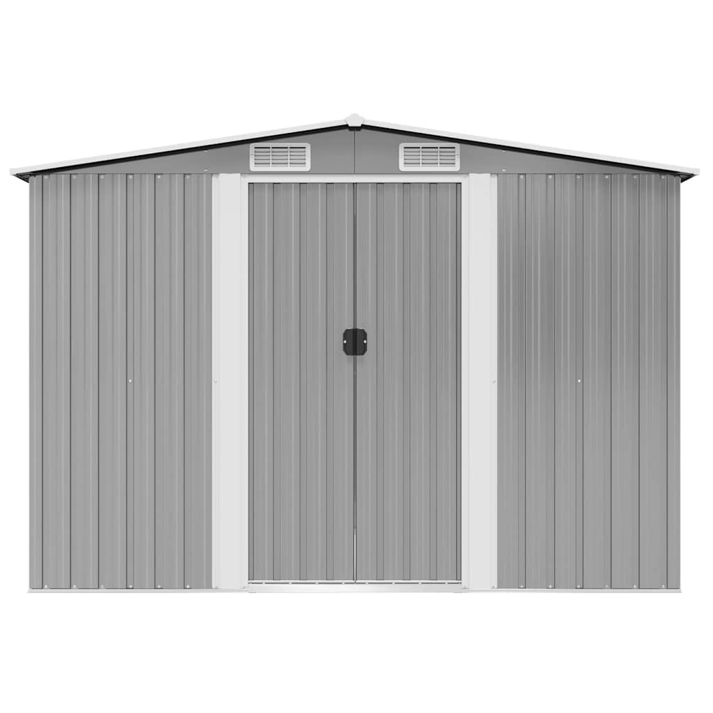 Abrigo de jardim metal cinzento 257x205x178 cm