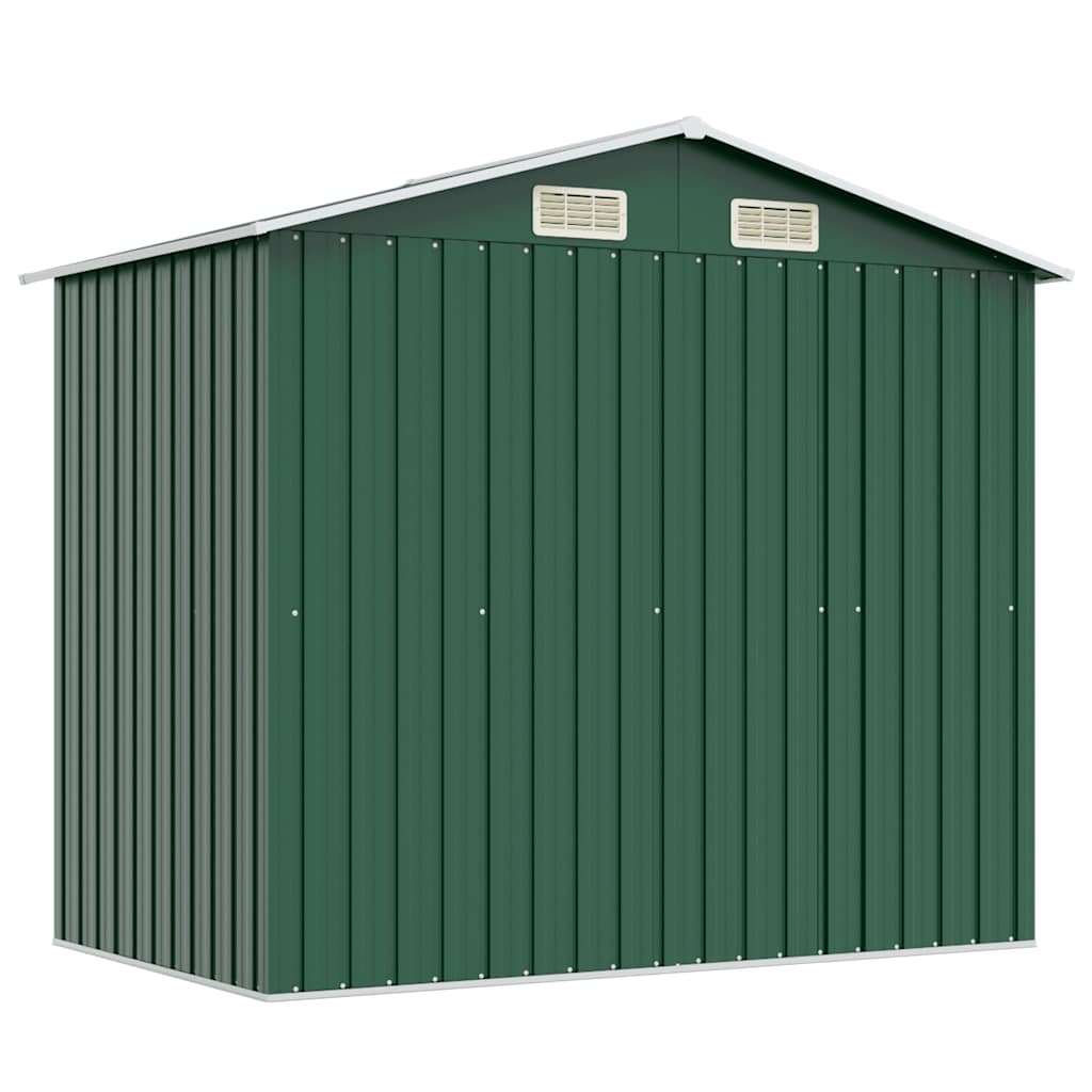 Abrigo de jardim metal verde 204x132x186 cm