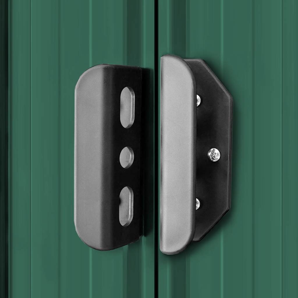 Abrigo de jardim metal verde 204x132x186 cm