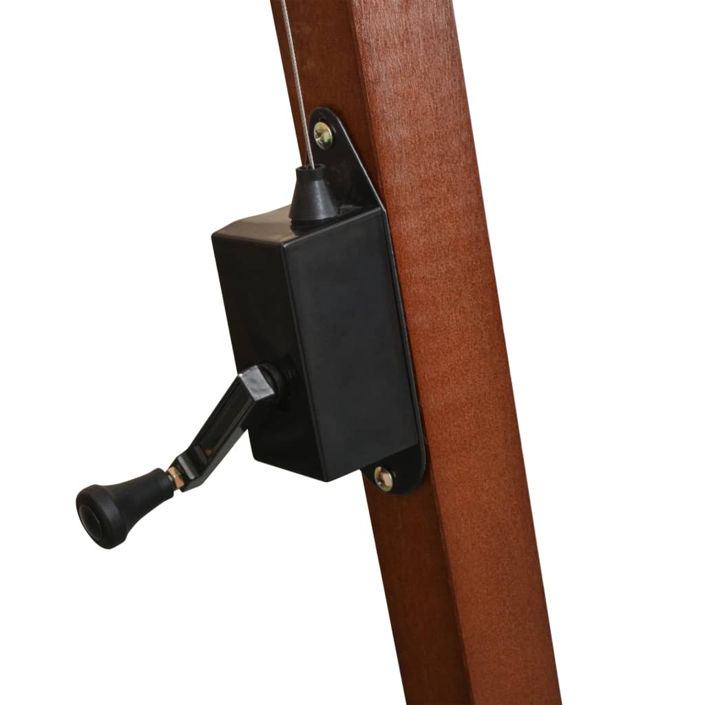Guarda-sol suspenso com poste de madeira 350 cm branco
