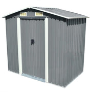 Abrigo de jardim metal cinzento 204x132x186 cm