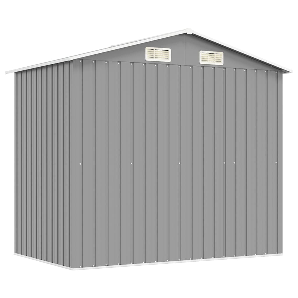 Abrigo de jardim metal cinzento 204x132x186 cm