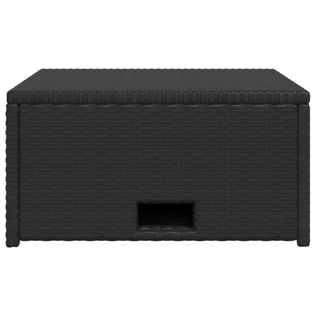 4 pcs conjunto lounge de jardim c/ almofadões vime PE preto