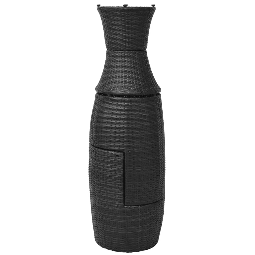 3 pcs conjunto bistrô com almofadas vime PE preto