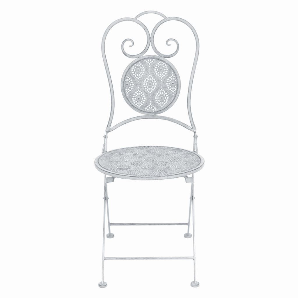 3 pcs conjunto bistrô em aço branco acinzentado