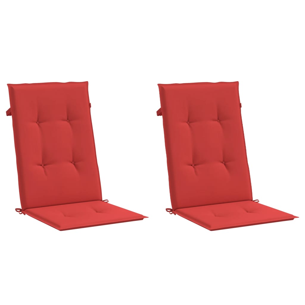 Almofadões para cadeiras altas de jardim 2 pcs tecido vermelho