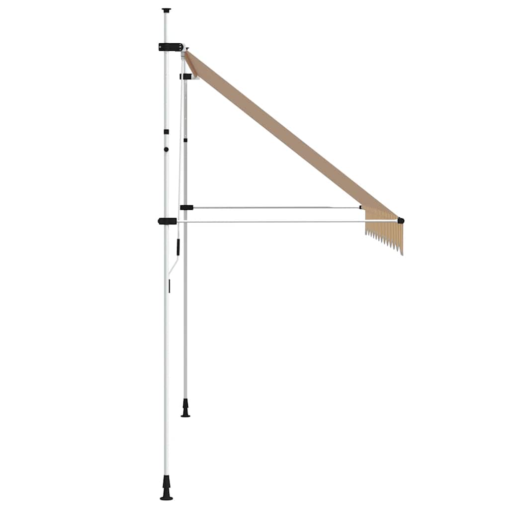 Toldo retrátil manual 300 cm riscas laranjas e brancas