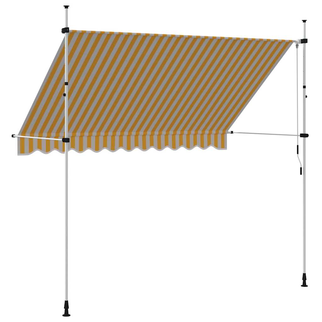 Toldo retrátil manual 300 cm riscas laranjas e brancas