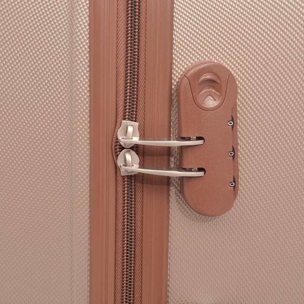 Conjunto de tróleis em estojo rígido 4 pcs champanhe