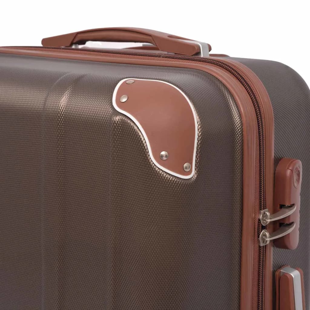 Conjunto de tróleis em estojo rígido 4 pcs cor café