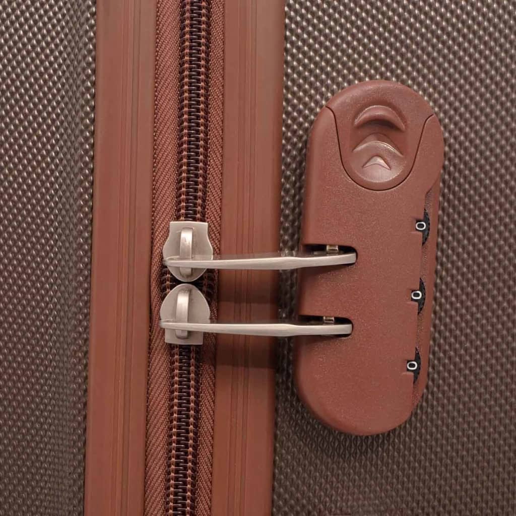 Conjunto de tróleis em estojo rígido 4 pcs cor café