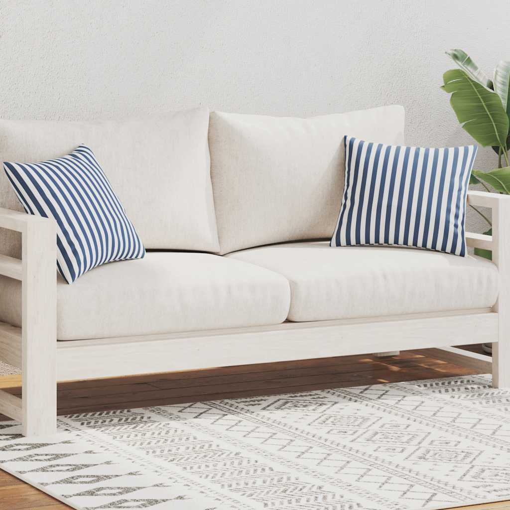 Almofadas para exterior 2 pcs 60x40 cm riscas azul-marinho