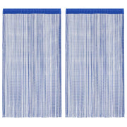 Cortinas de fios 2 pcs 100x250 cm azul