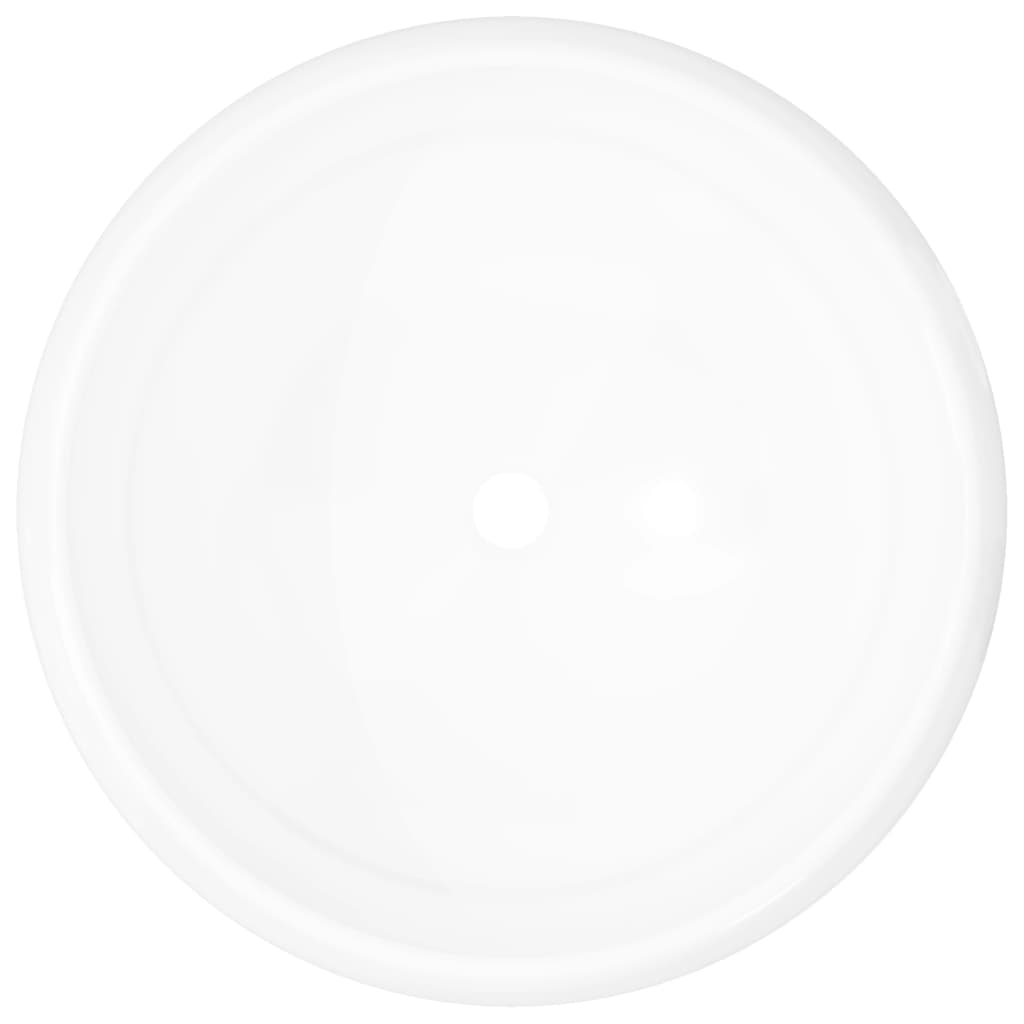 Lavatório redondo em cerâmica branco 40x15 cm