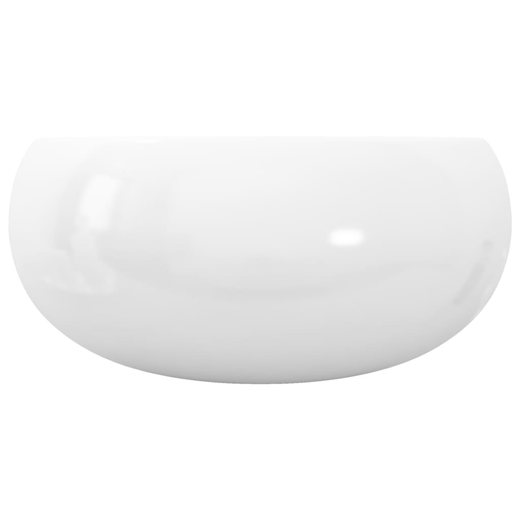 Lavatório redondo em cerâmica branco 40x15 cm