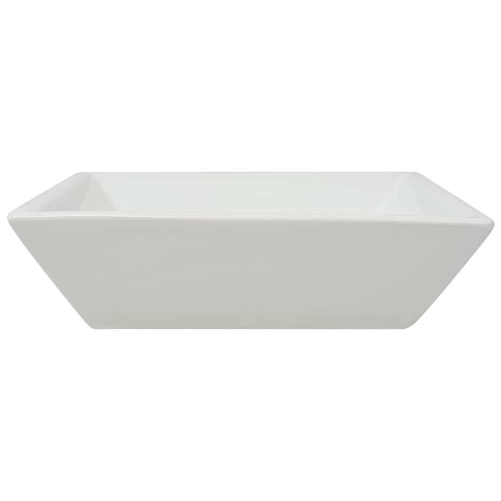 Lavatório quadrado branco cerâmica 41,5x41,5x12 cm