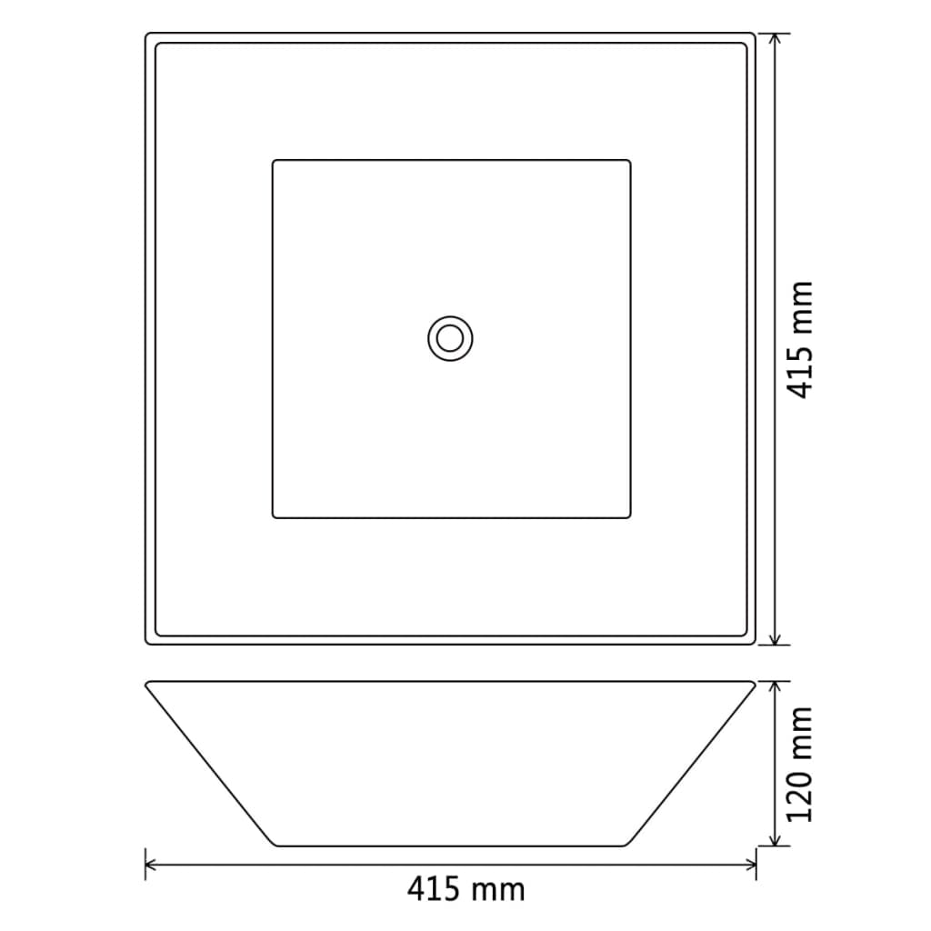 Lavatório quadrado branco cerâmica 41,5x41,5x12 cm
