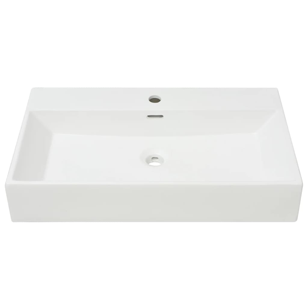 Lavatório + abertura p/ torneira cerâmica branco 76x42,5x14,5cm