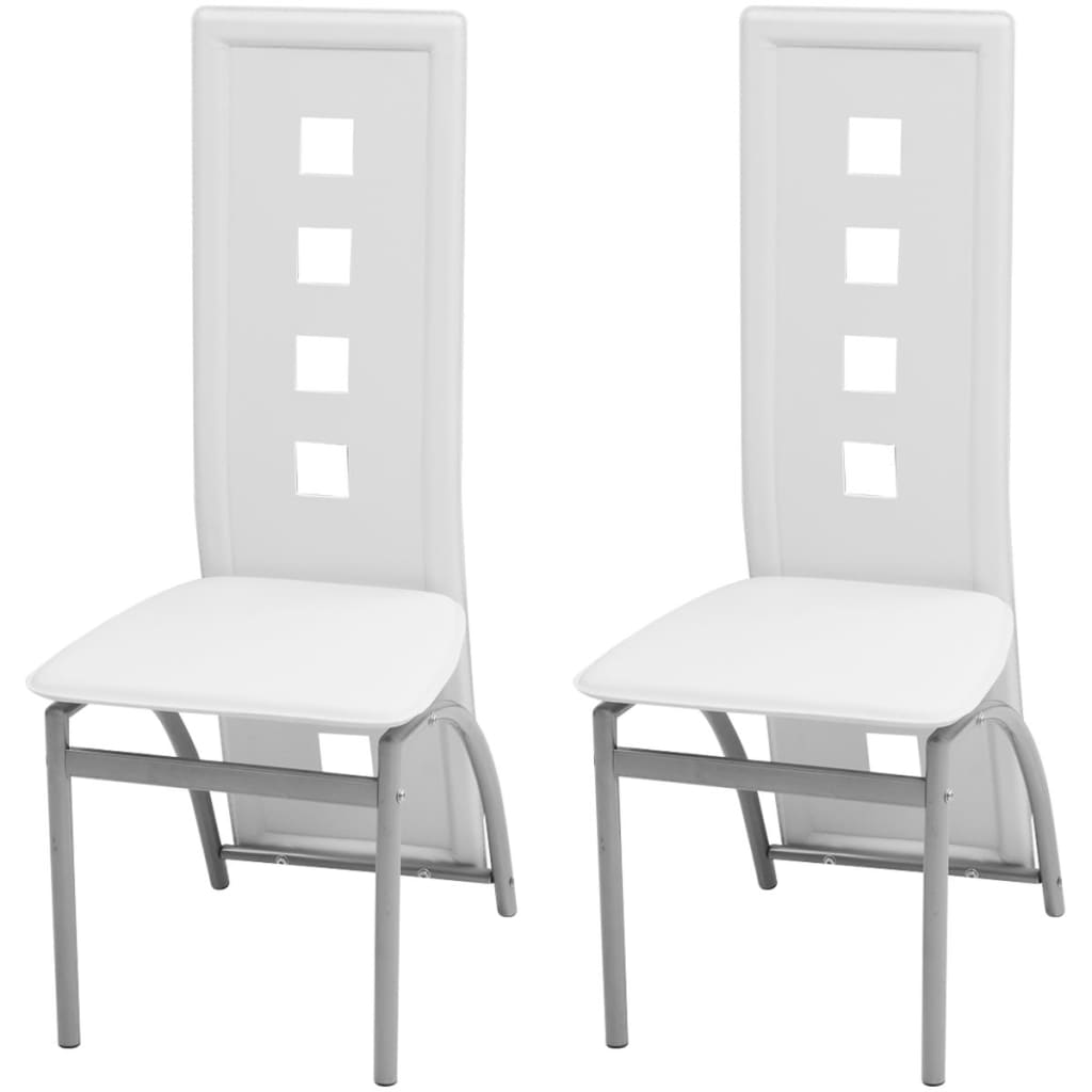 Cadeiras de jantar 2 pcs couro artificial branco
