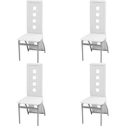 Cadeiras de jantar 4 pcs couro artificial branco