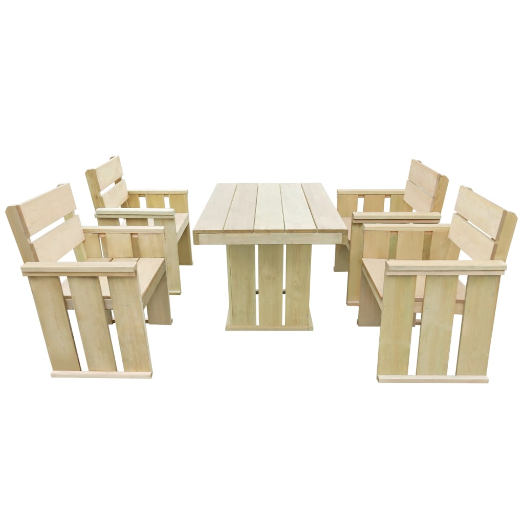 5 pcs conjunto de jantar para exterior pinho impregnado