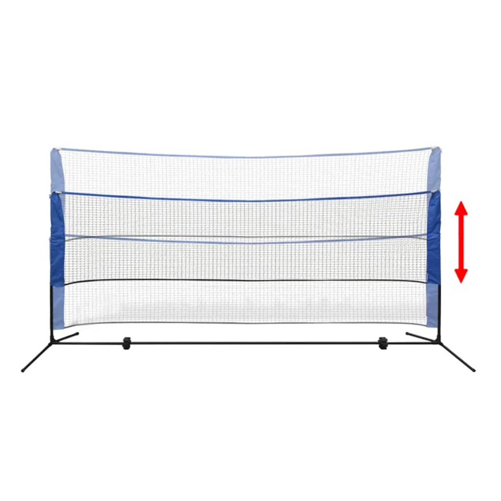 Conjunto rede de badminton com volantes 300 x 155 cm