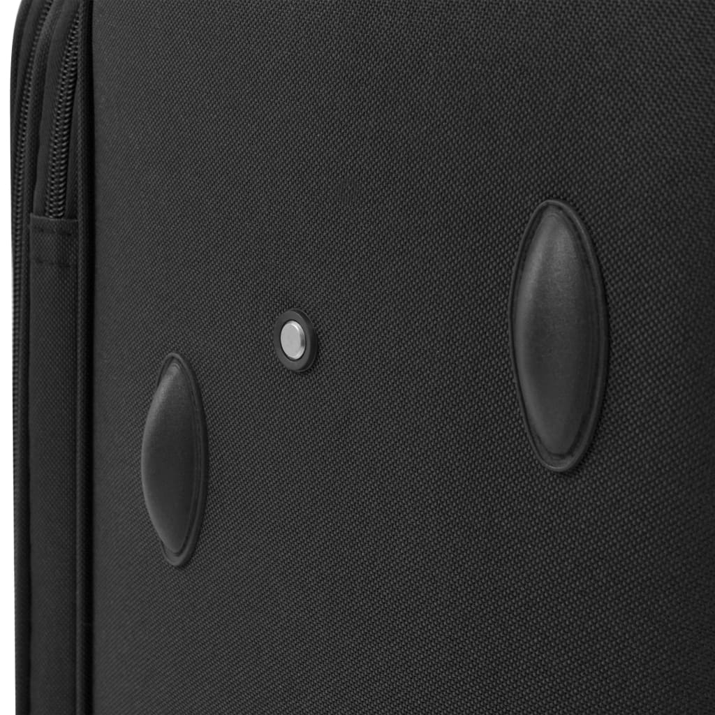 Conjunto de tróleis em estojo mole 3 pcs preto