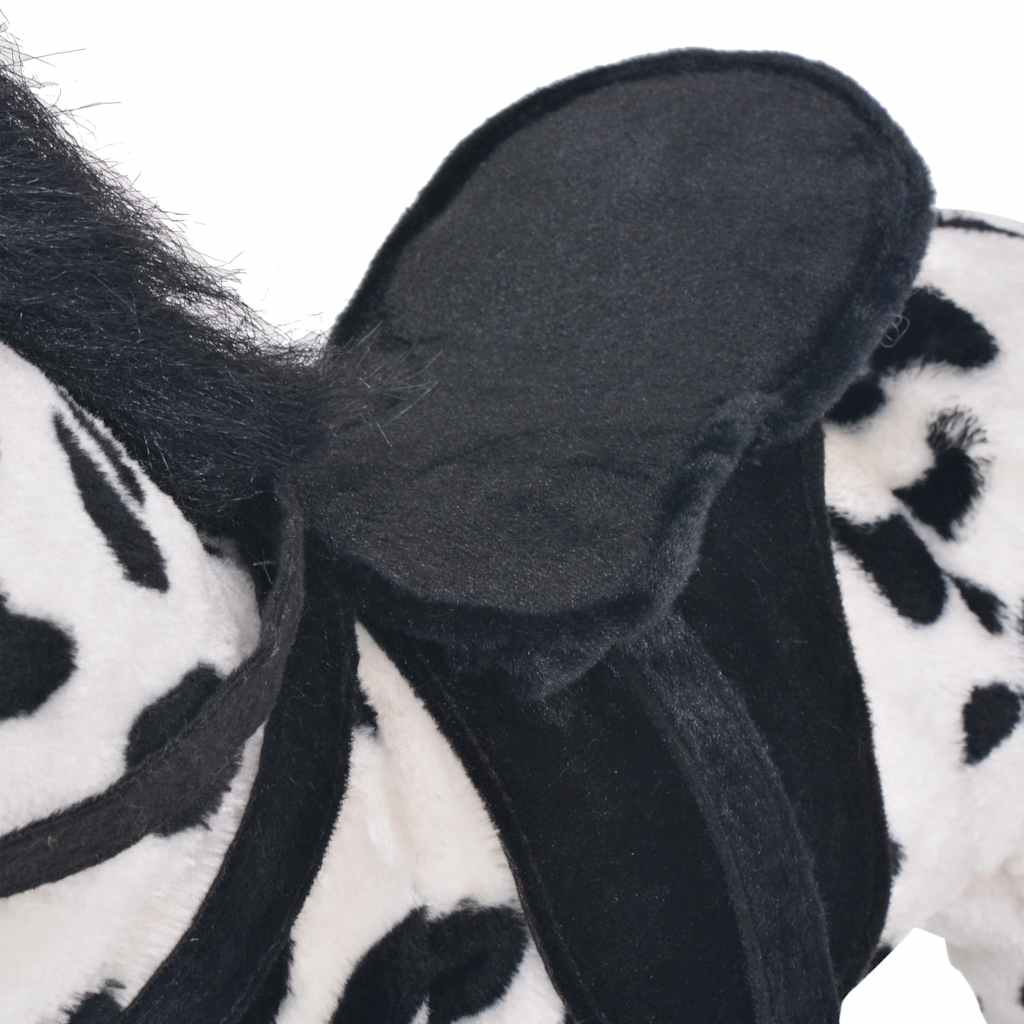 Brinquedo de montar cavalo peluche preto e branco XXL