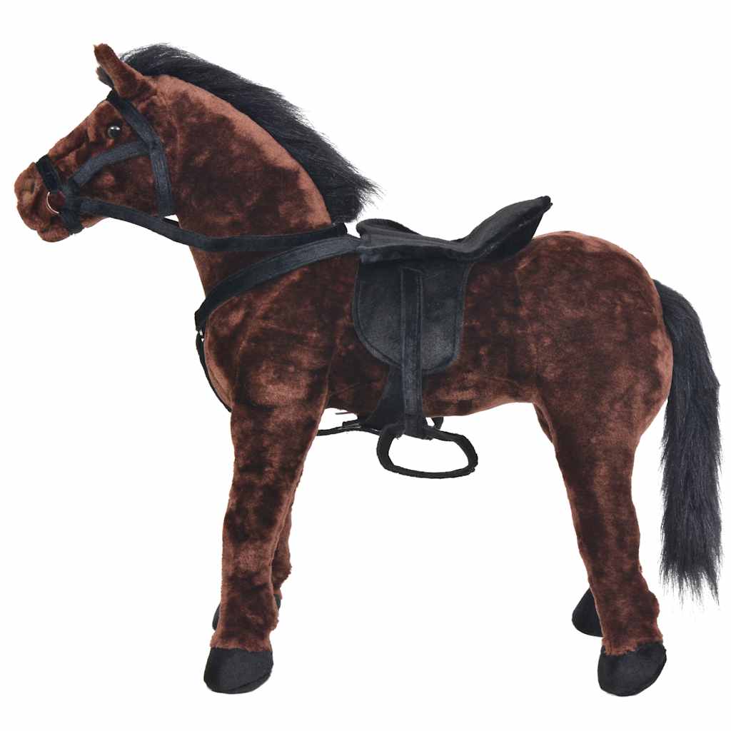 Cavalo de montar em peluche castanho escuro XXL