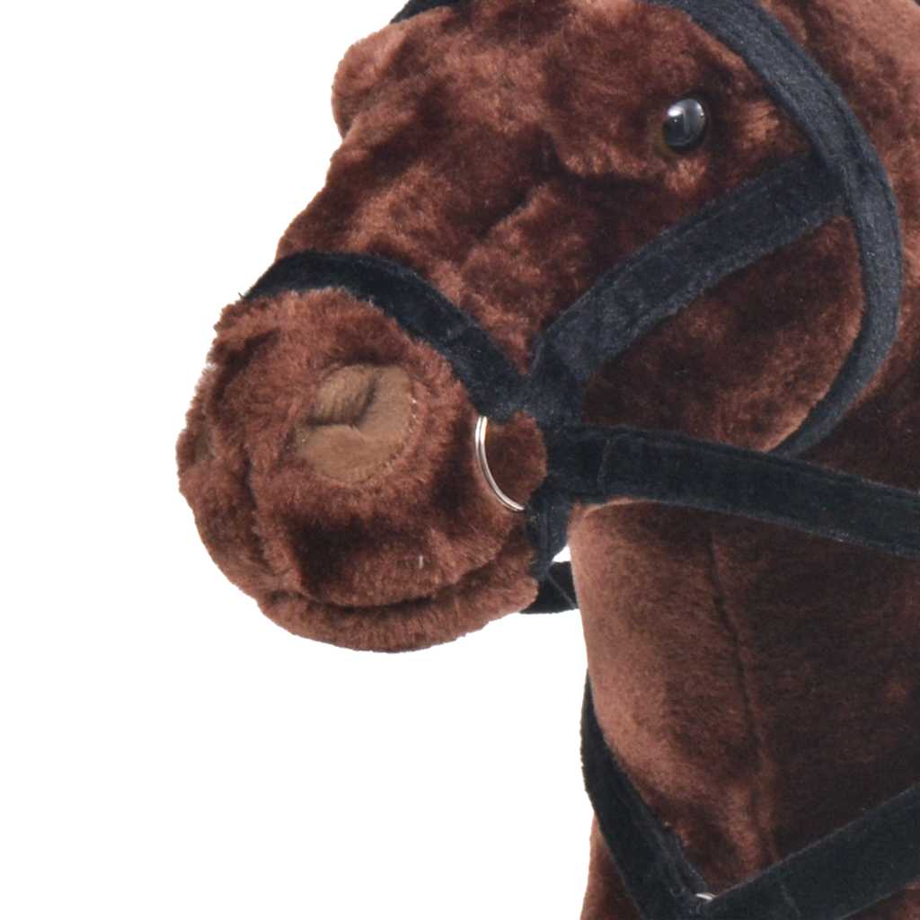 Cavalo de montar em peluche castanho escuro XXL