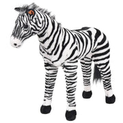 Brinquedo de montar zebra peluche preto e branco XXL
