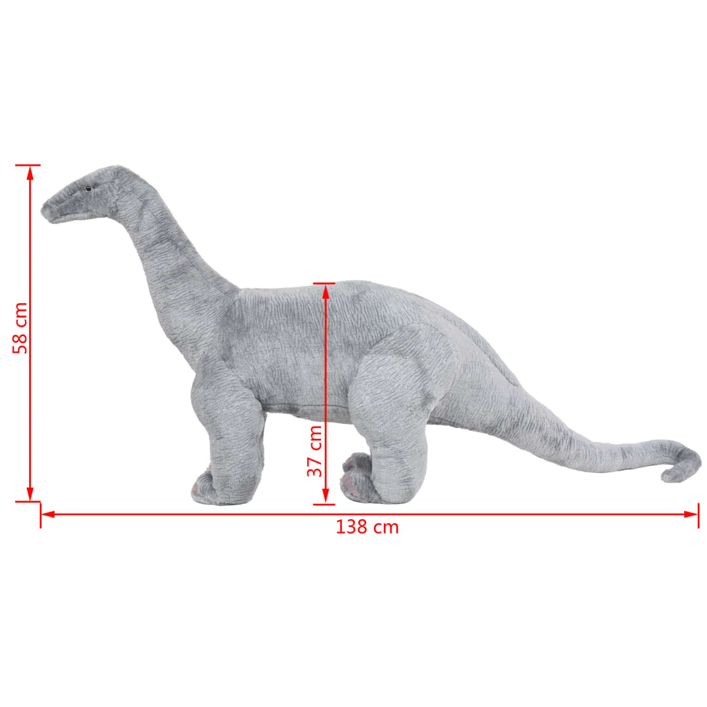 Brinquedo de montar dinossauro braquiossauro peluche cinza XXL