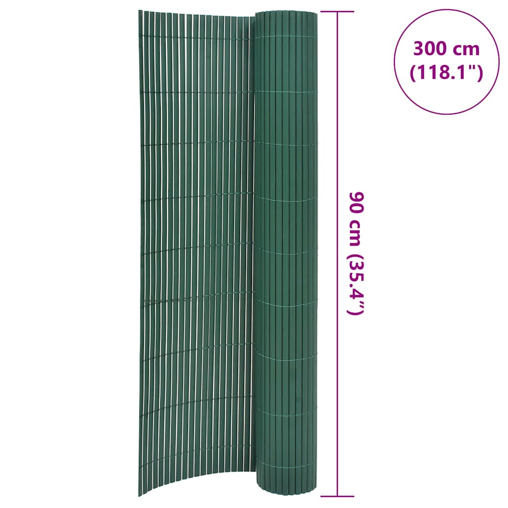 Cerca de jardim dupla face 90x300 cm PVC verde