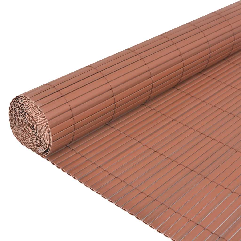 Cerca de jardim dupla face PVC 90x300 cm castanho