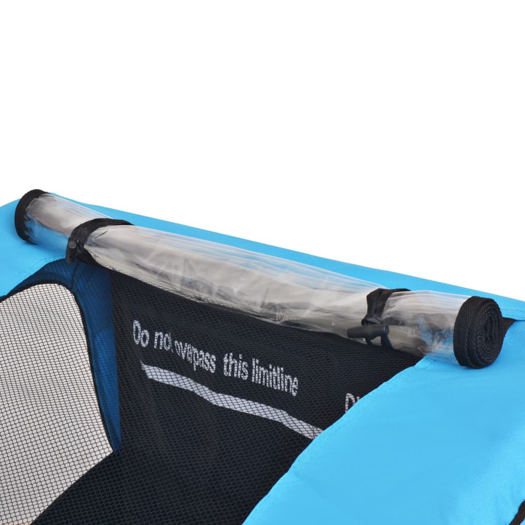 Atrelado de bicicleta cinzento e azul 30 kg