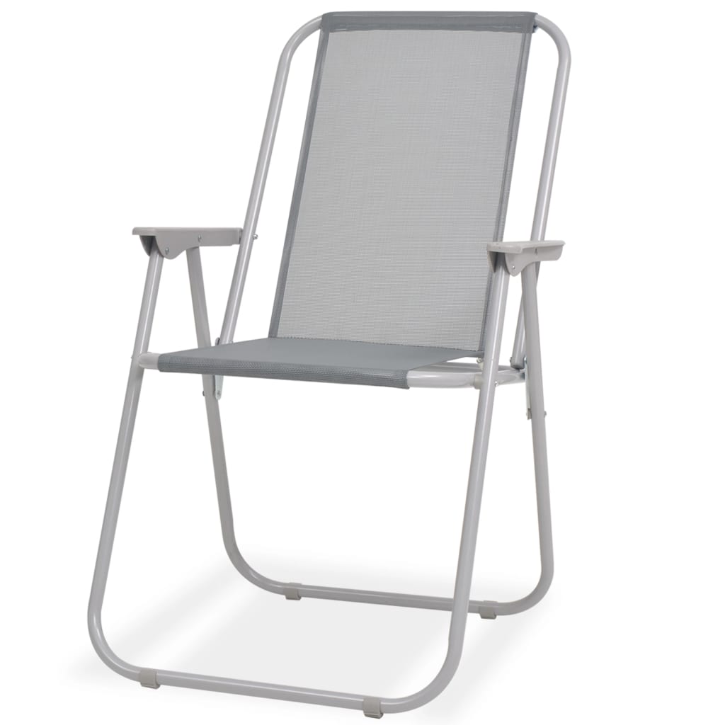 6pcs conjunto de jantar para jardim textilene cinzento