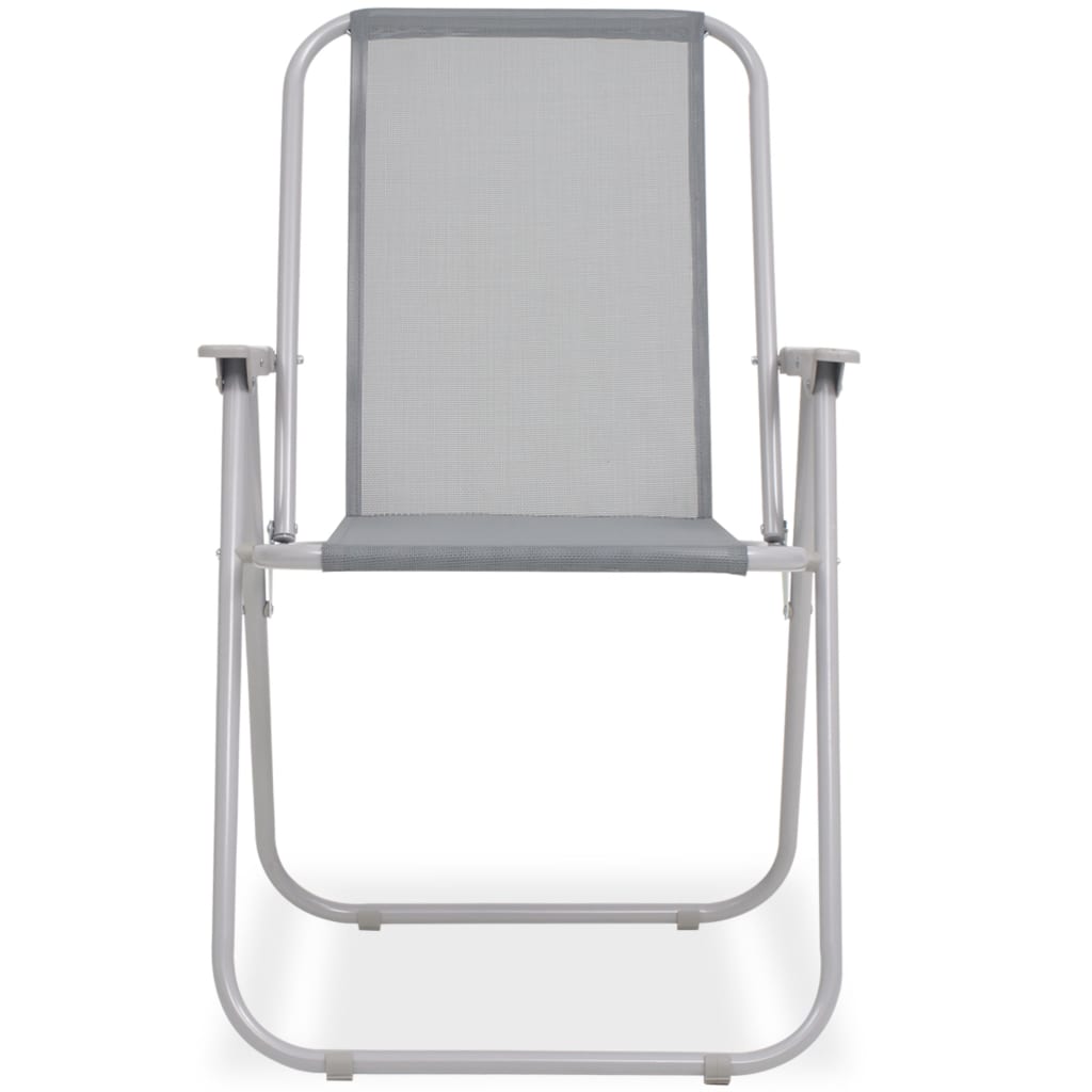 6pcs conjunto de jantar para jardim textilene cinzento