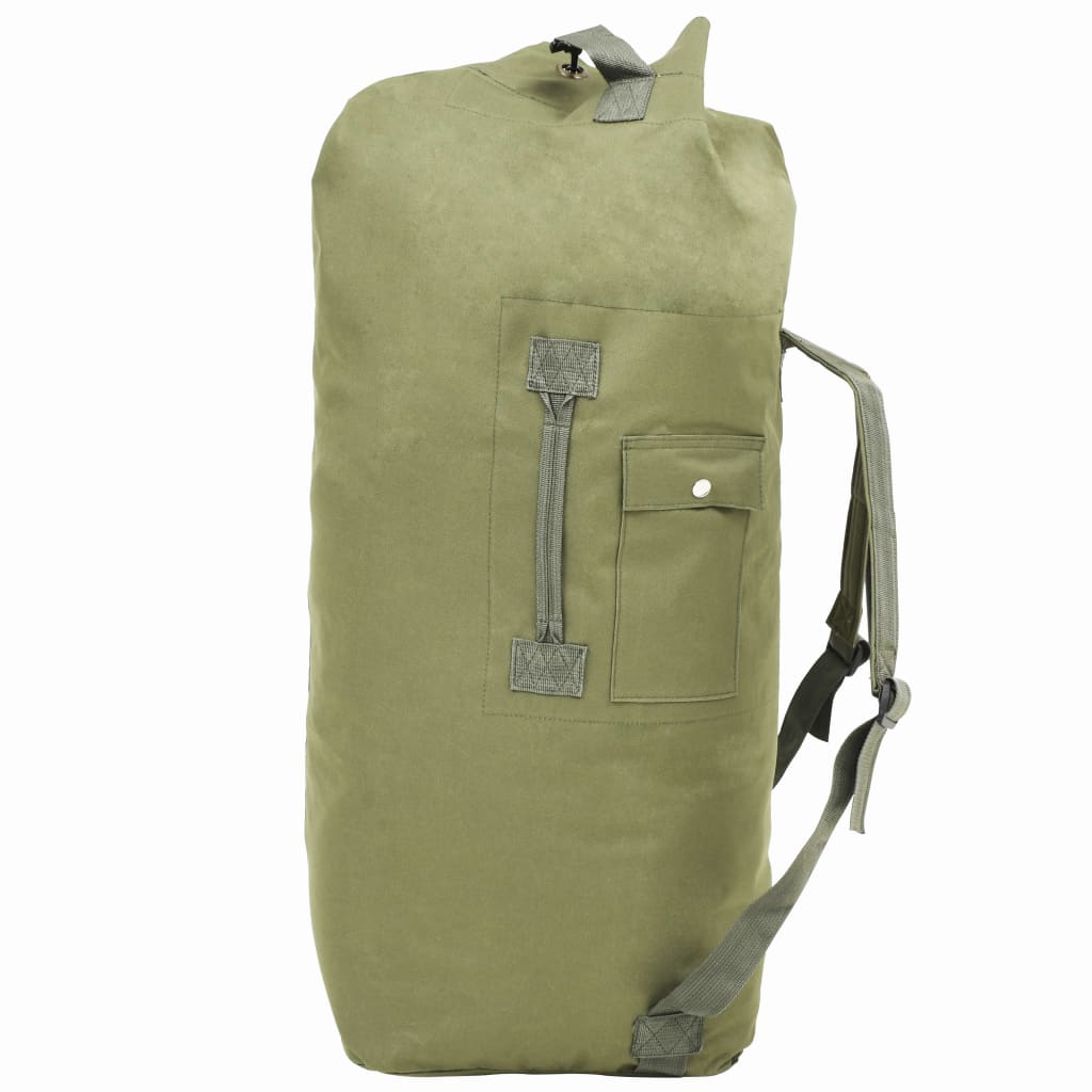 Saco de pano estilo militar 85 L verde azeitona