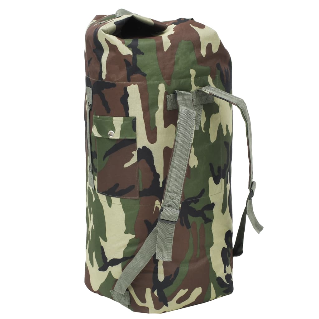 Saco de pano estilo militar 85 L camuflagem