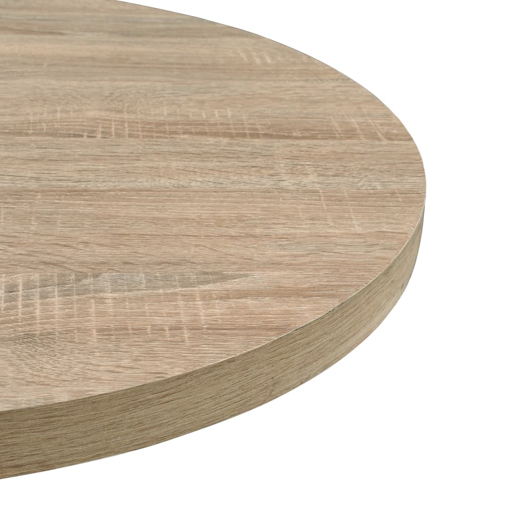 Mesa bistrô em MDF e aço quadrada 80x80x75 cm cor de carvalho