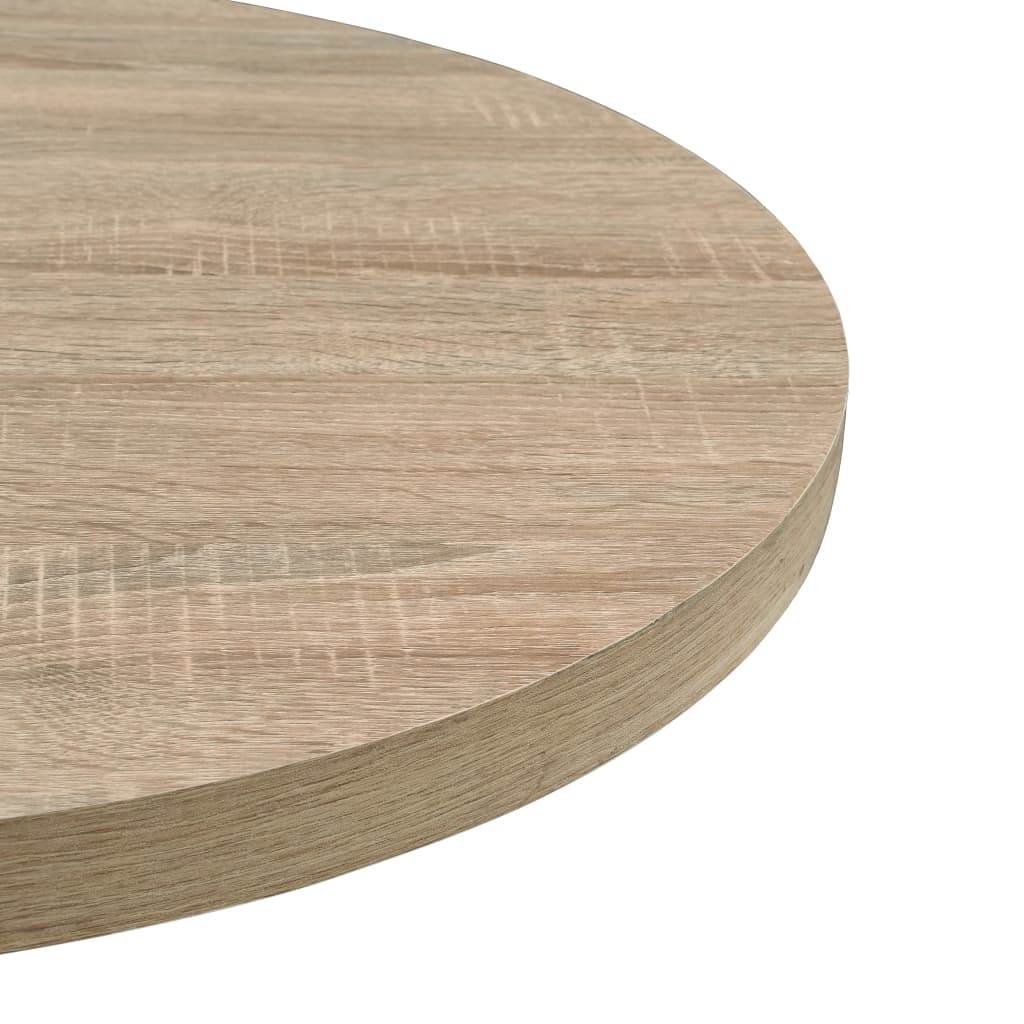 Mesa bistrô em MDF e aço quadrada 80x80x75 cm cor de carvalho