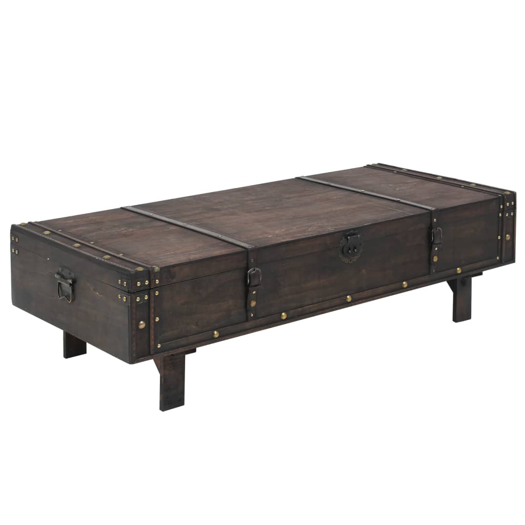 Mesa de centro contraplacado estilo vintage 120x55x35 cm