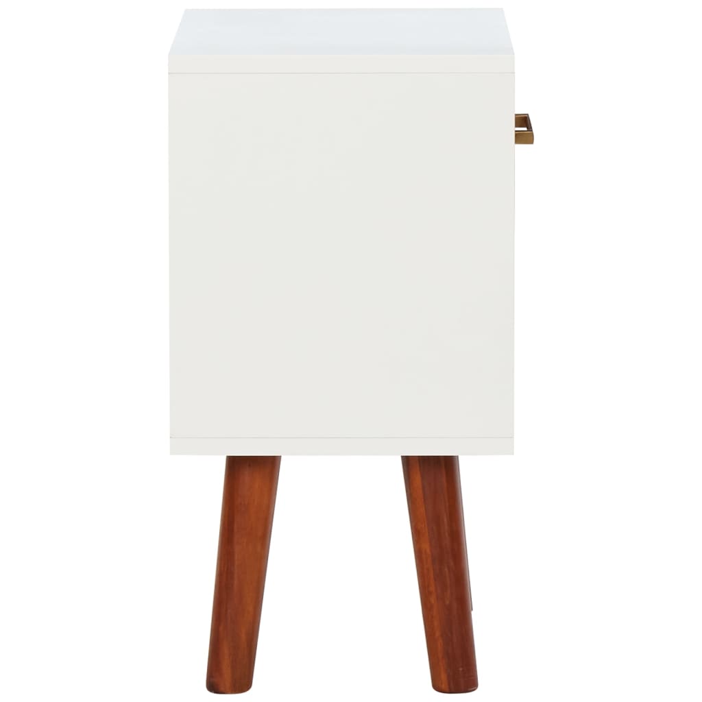 Mesa de cabeceira em madeira de acácia maciça 40x30x57 cm