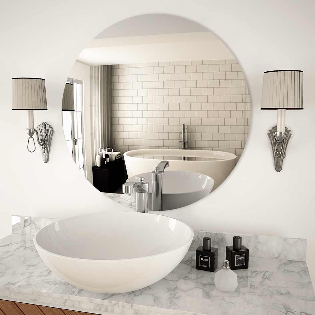 Espelhos de parede 2 pcs 40 cm vidro redondo