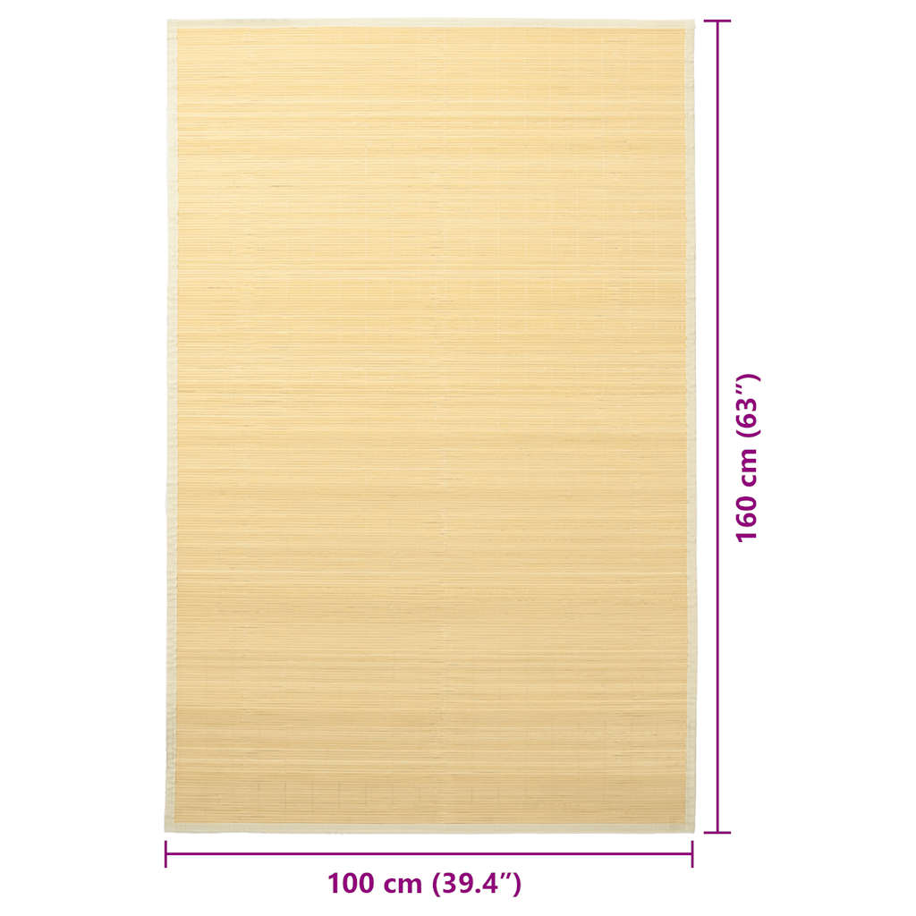 Tapete de bambu 160x230 cm natural