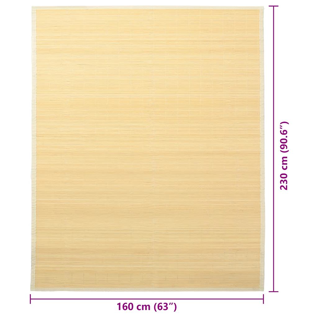 Tapete de bambu 160x230 cm natural