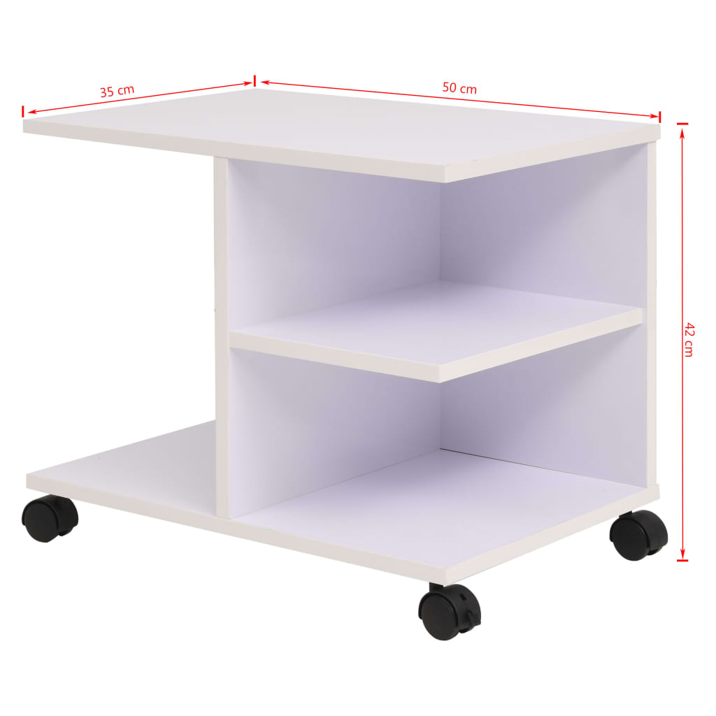 Estante com rodas 50x35x42 cm branco